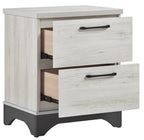 Westport Two-Tone White Oak and Grey Wood Queen Bedroom Set with Fabric Padded Headboard – 2334-4PC