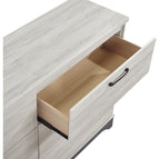 Westport Two-Tone White Oak and Grey Wood Queen Bedroom Set with Fabric Padded Headboard – 2334-4PC