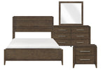 2335-4PC 4 pc Sterling dark finish wood paneled headboard look queen bedroom set