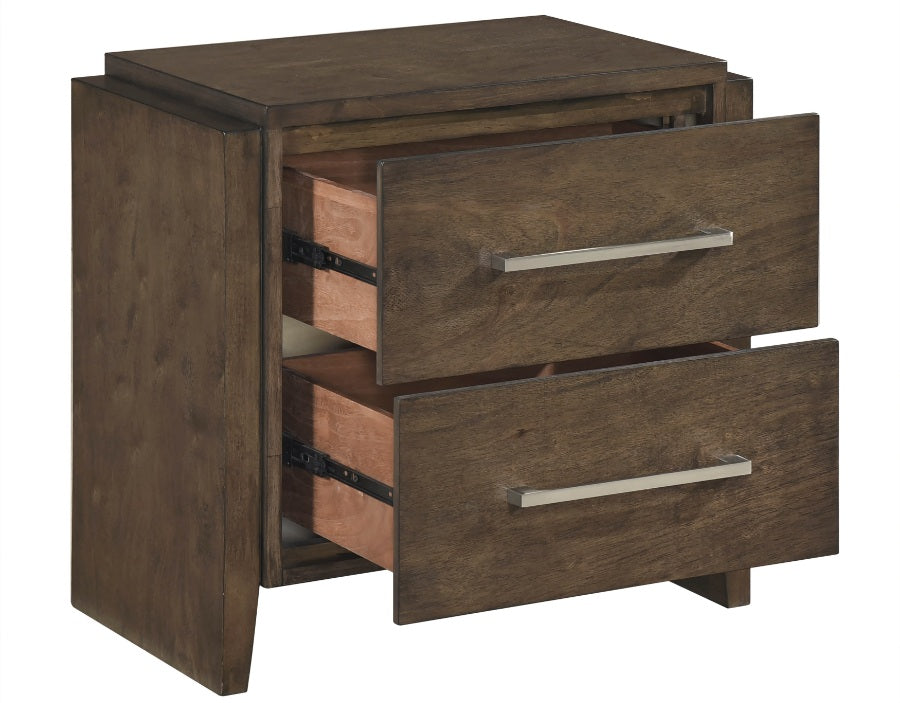 2335-4PC 4 pc Sterling dark finish wood paneled headboard look queen bedroom set