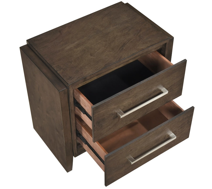 2335-4PC 4 pc Sterling dark finish wood paneled headboard look queen bedroom set