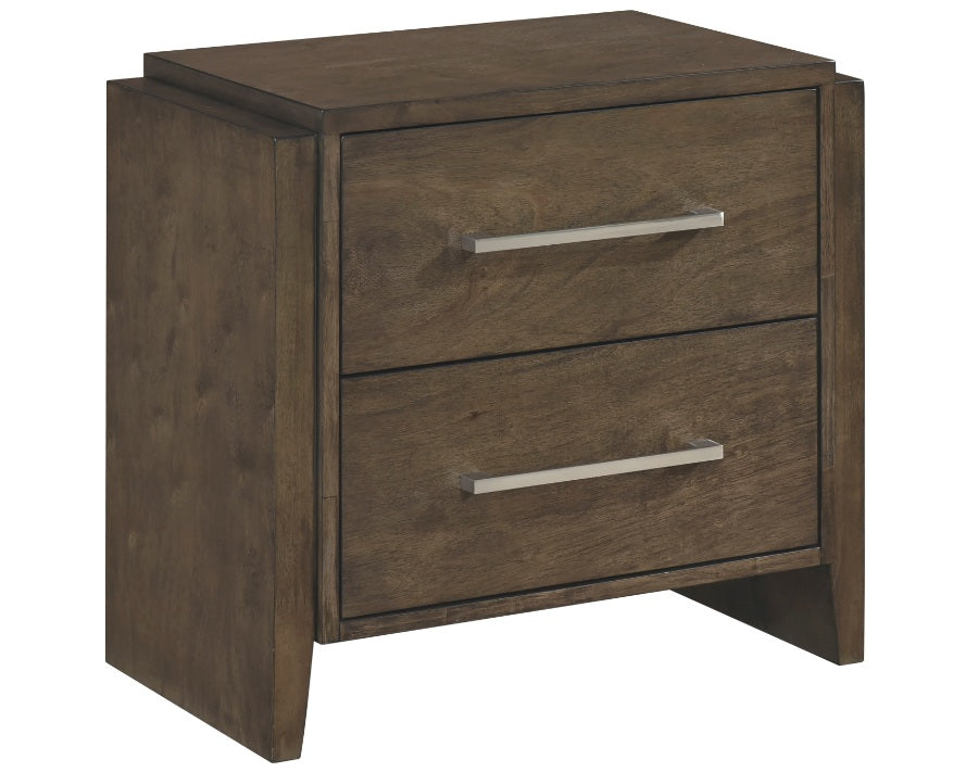 2335-4PC 4 pc Sterling dark finish wood paneled headboard look queen bedroom set