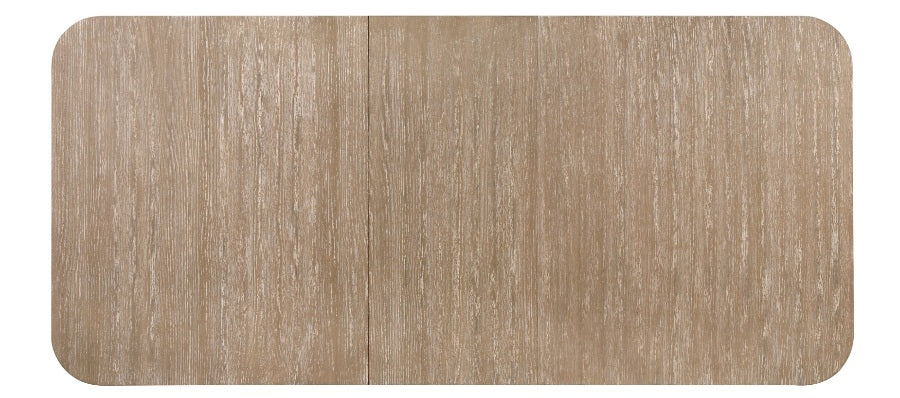 2350-94-7PC 7 pc Wilshire natural light oak finish wood 94" x 43" trestle base dining table set rounded ends