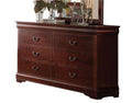 Acme 23755  Louis phillippe cherry finish wood 6 drawer dresser