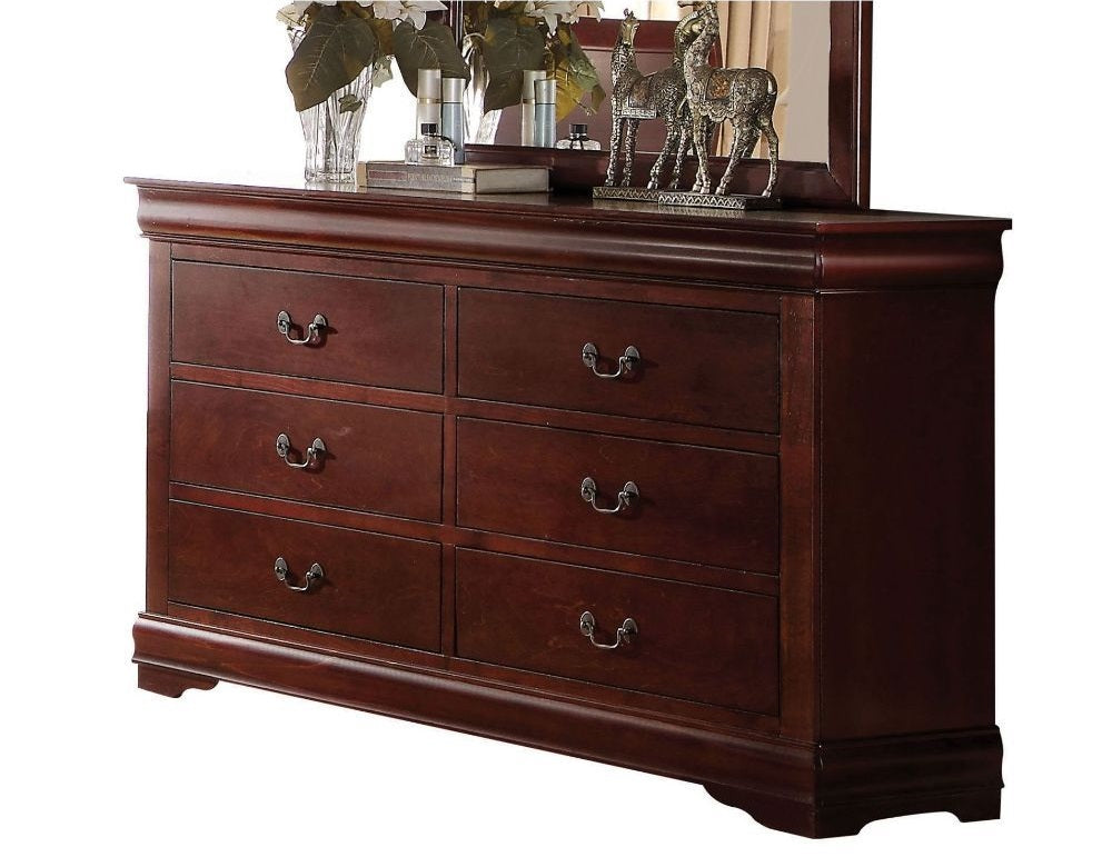 Acme 23755  Louis phillippe cherry finish wood 6 drawer dresser