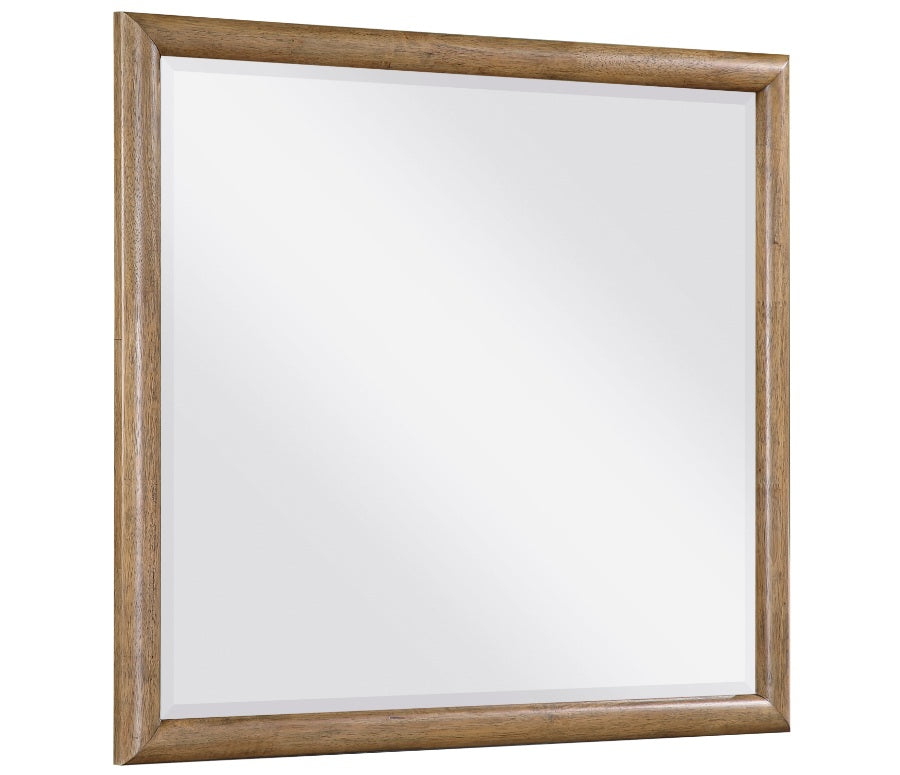 2386-4PC 4 pc Sonoma oak finish wood fabric padded headboard queen bedroom set