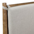 2386-4PC 4 pc Sonoma oak finish wood fabric padded headboard queen bedroom set