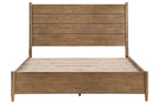 2386-4PC 4 pc Sonoma oak finish wood fabric padded headboard queen bedroom set