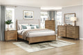 2386-4PC 4 pc Sonoma oak finish wood fabric padded headboard queen bedroom set