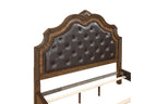 Homelegance 2392-4PC 4 pc Bridgepoint deep dark brown finish wood carved accents upholstered headboard bedroom set