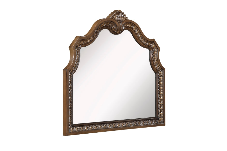 Homelegance 2392-4PC 4 pc Bridgepoint deep dark brown finish wood carved accents upholstered headboard bedroom set