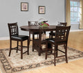 Homelegance 2423-36 5 pc junipero dark cherry finish wood counter height dining table set with seats