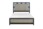 Homelegance 2425-4PC 4 pc Garrison two tone charcoal and grey finish wood LED lighting queen bedroom set