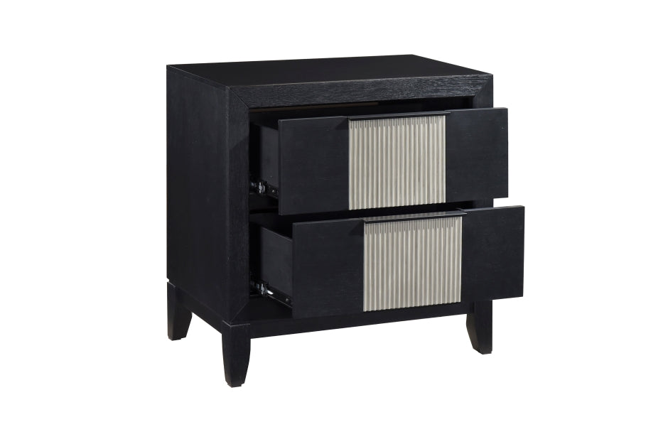 Homelegance 2425-4PC 4 pc Garrison two tone charcoal and grey finish wood LED lighting queen bedroom set