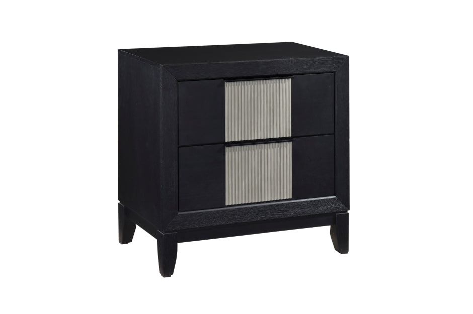 Homelegance 2425-4PC 4 pc Garrison two tone charcoal and grey finish wood LED lighting queen bedroom set