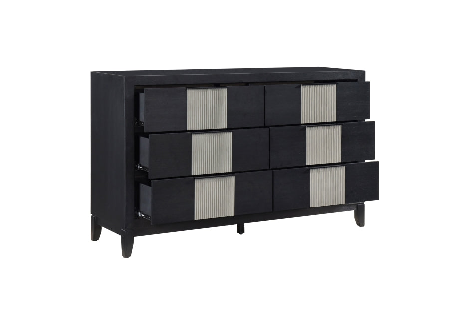 Homelegance 2425-4PC 4 pc Garrison two tone charcoal and grey finish wood LED lighting queen bedroom set