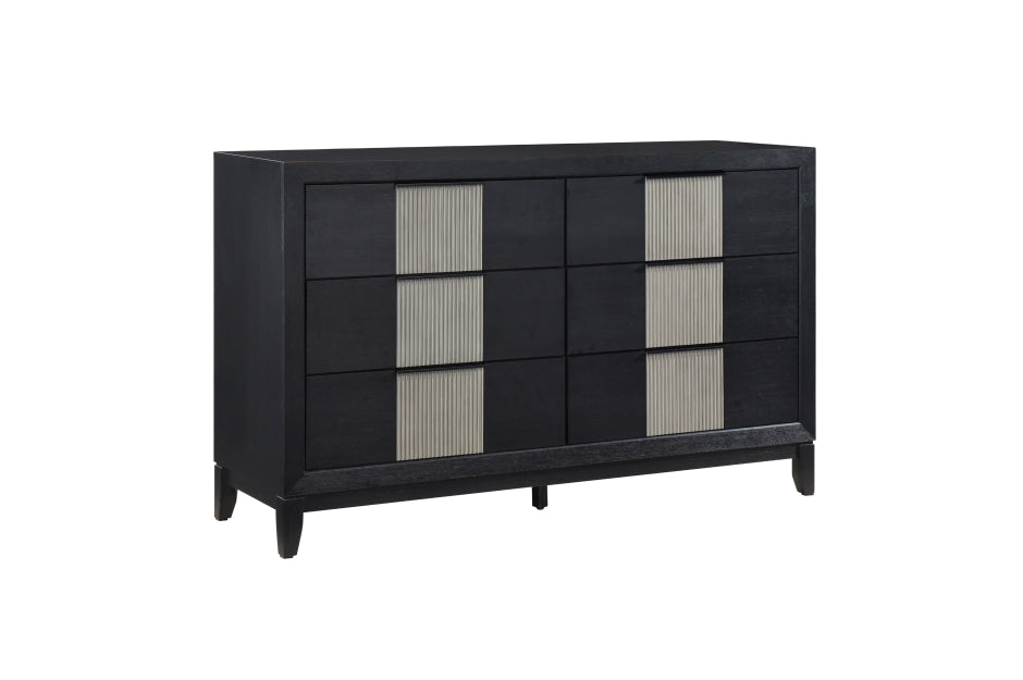 Homelegance 2425-4PC 4 pc Garrison two tone charcoal and grey finish wood LED lighting queen bedroom set