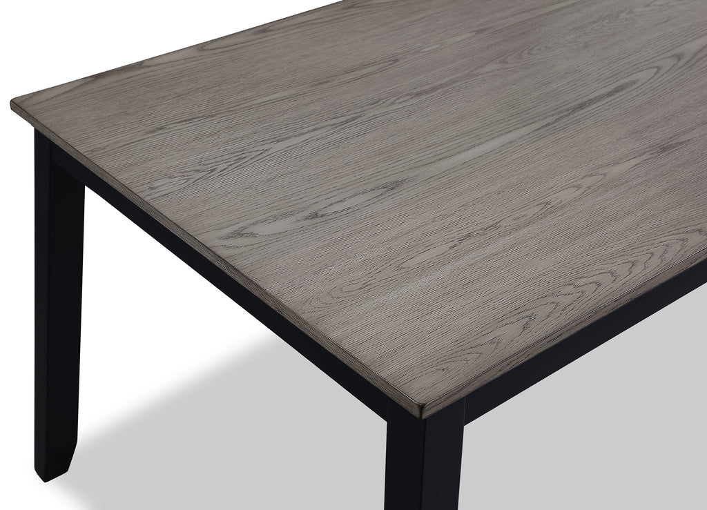 2430SET-LG 7 pc Eloise two tone grey wood finish dining table set with double cross back design