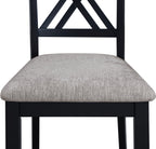 2430SET-LG 7 pc Eloise two tone grey wood finish dining table set with double cross back design