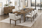 Homelegance 2447-102-7PC 7 pc Matisse rich brown finish wood 102" dining table set with leaf