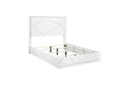 Homelegance 2455-4PC 4 pc Orlo white finish wood paneled LED headboard modern geometric queen bedroom set