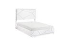 Homelegance 2455-4PC 4 pc Orlo white finish wood paneled LED headboard modern geometric queen bedroom set