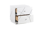 Homelegance 2455-4PC 4 pc Orlo white finish wood paneled LED headboard modern geometric queen bedroom set