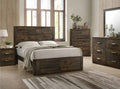 24850-Q Elettra antique walnut finish wood panel queen bed