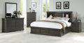 Acme 24930Q-4PC 4 pc louis phillipe iii dark grey finish wood storage headboard underbed drawers queen bedroom set