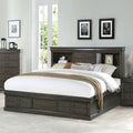 Acme 24930Q  Louis phillipe iii dark grey finish wood storage headboard underbed drawers queen bed