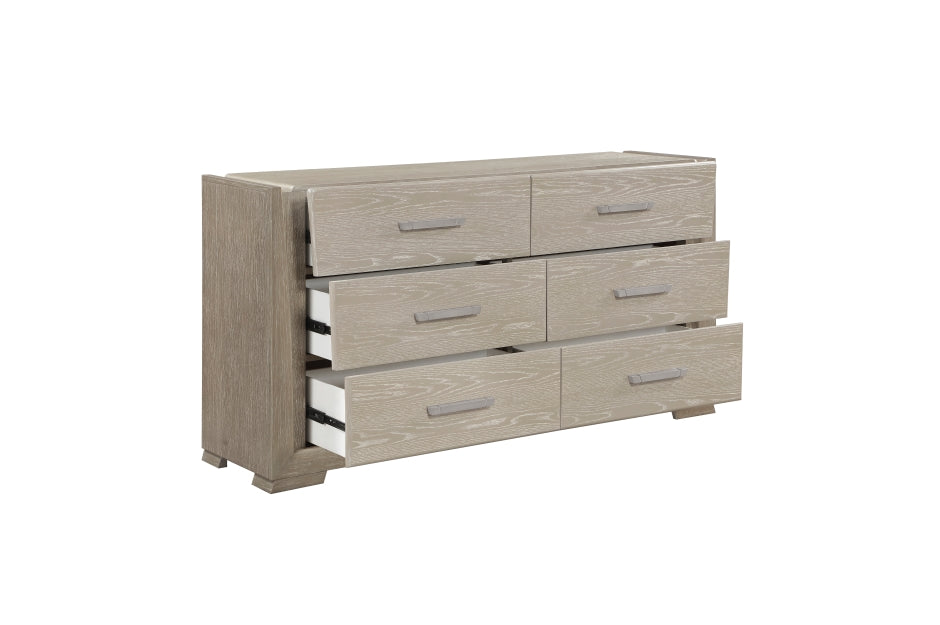Homelegance Aeon Two-Tone Brown and Grey Wood Grain Finish LED lighting 4-Piece Bedroom Set – 2496-4PC