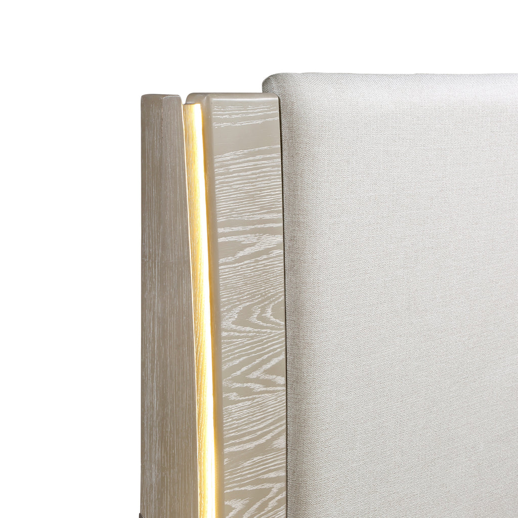Homelegance Aeon Two-Tone Brown and Grey Wood Grain Finish LED lighting 4-Piece Bedroom Set – 2496-4PC