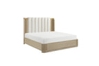 Ribbon Light Brown Oak Queen Bedroom Set with LED Accent Lighting – 2500-4PC