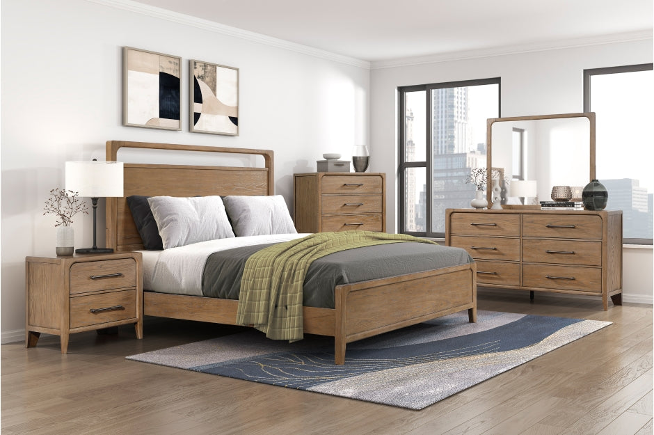 Homelegance Elowen Rustic Brown Wood Grain Finish 4-Piece Bedroom Set – 2502-4PC