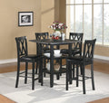 Homelegance 2514BK-36 5 pc norman black finish wood counter height dining table set with seats