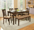 Homelegance 2538-60 6 pc devlin espresso finish wood dining table set with seats