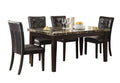 Homelegance 2544-64-5PC 5 pc teague espresso finish wood and faux marble top dining table set