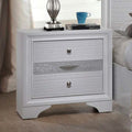 Acme 25773 Naima white finish wood 2 drawer nightstand bed side end table
