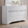 Acme 25775 Naima white finish wood shimmering silver accent 9 drawer bedroom dresser