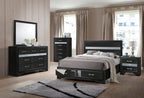 Acme 25900 4 pc Rosdorf Park Naima black finish wood panel queen bedroom set