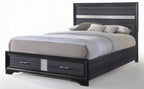 Acme 25900 4 pc Rosdorf Park Naima black finish wood panel queen bedroom set