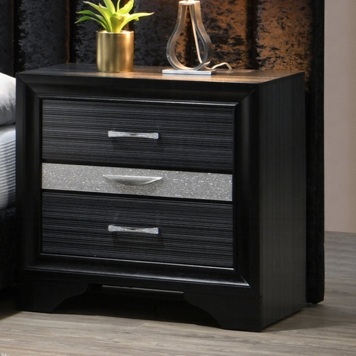 Acme 25900 4 pc Rosdorf Park Naima black finish wood panel queen bedroom set