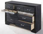 Acme 25900 4 pc Rosdorf Park Naima black finish wood panel queen bedroom set