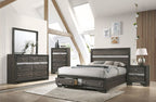Acme 25970 4 pc Rosdorf park Naima gray finish wood panel queen bedroom set