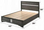 Acme 25970 4 pc Rosdorf park Naima gray finish wood panel queen bedroom set