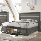 Acme 25970 4 pc Rosdorf park Naima gray finish wood panel queen bedroom set