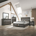 Acme 25970 4 pc Rosdorf park Naima gray finish wood panel queen bedroom set