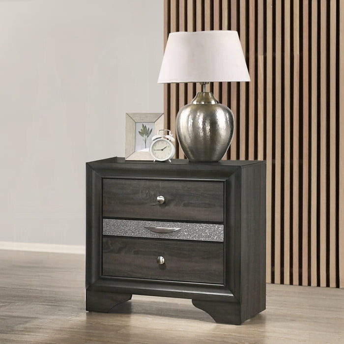 Acme 25970 4 pc Rosdorf park Naima gray finish wood panel queen bedroom set