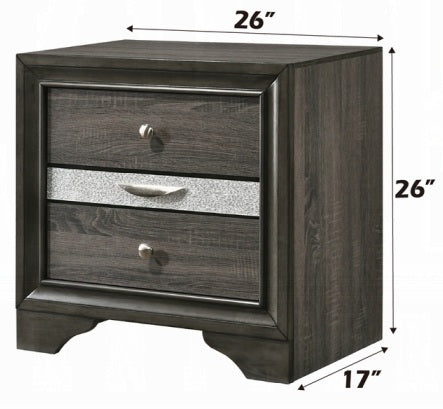 Acme 25970 4 pc Rosdorf park Naima gray finish wood panel queen bedroom set