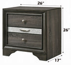 Acme 25970 4 pc Rosdorf park Naima gray finish wood panel queen bedroom set